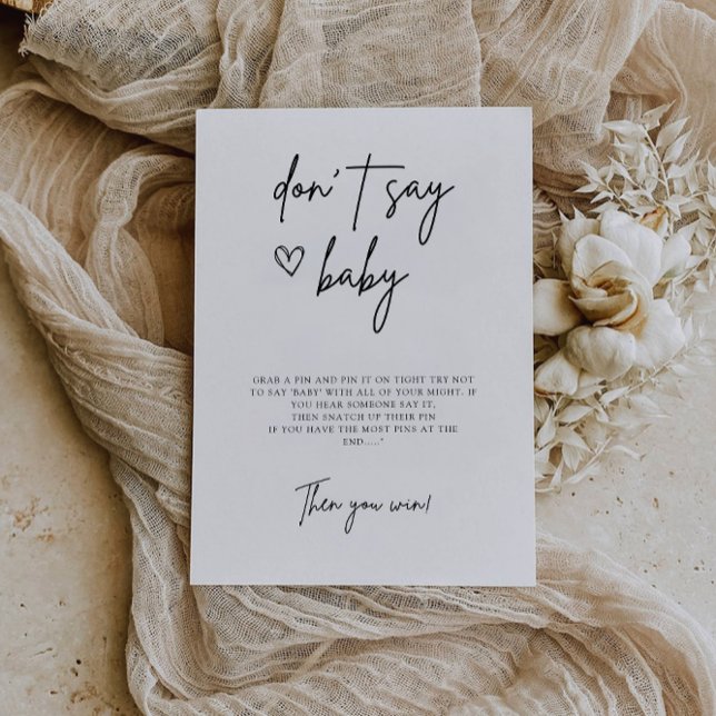 Don't Say Baby Game, Modern Baby Shower Sign, Invitation (Don't Say Baby Game, Modern Baby Shower Sign, Invitation)