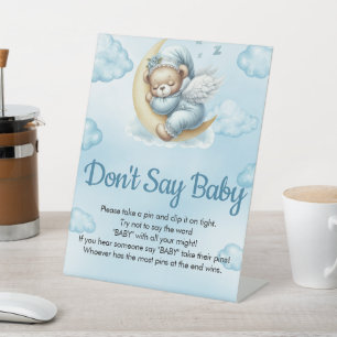 Don't Say Baby Game Oh Baby Teddy Bear Pedestal Sign
