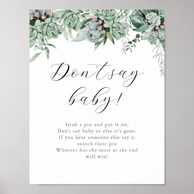 Don't Say Baby Game Sign (Front)