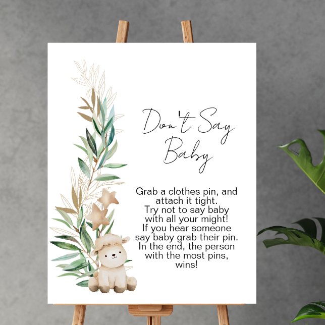 Don't say baby game sweet little lamb greenery poster (Creator Uploaded)
