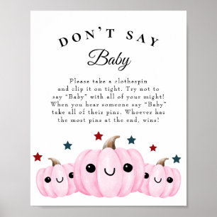 "Don't Say Baby" Halloween Baby Shower Game Poster
