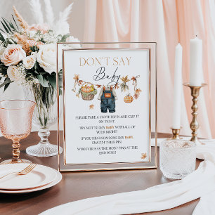 Dont Say Baby Sign Pumpkin Rustic Baby Shower