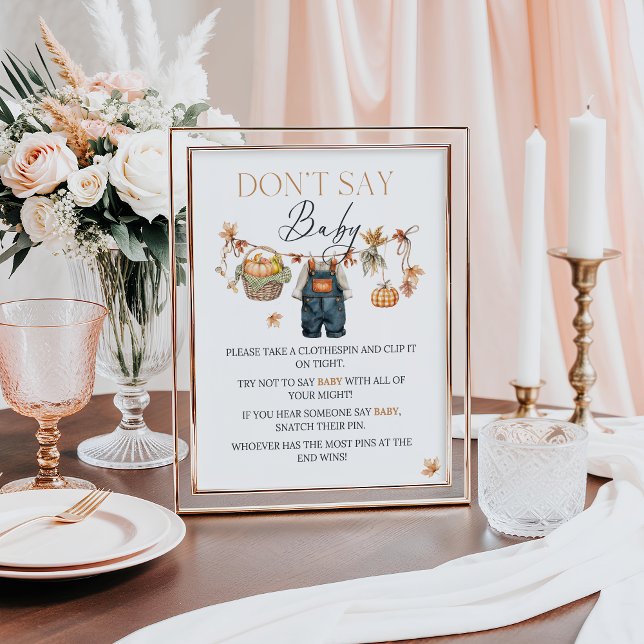 Dont Say Baby Sign Pumpkin Rustic Baby Shower (Creator Uploaded)