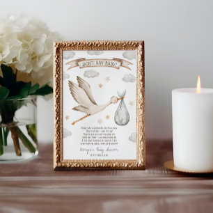 Don't Say Baby! Stork Baby Shower Game Invitation