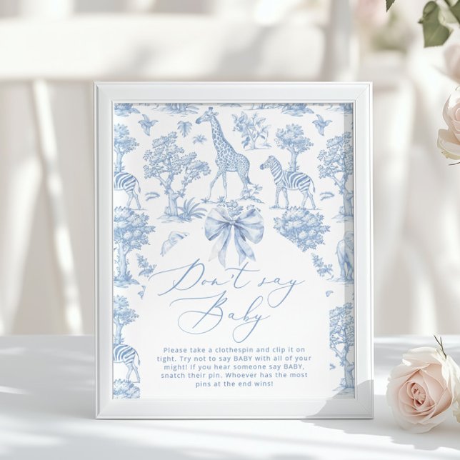 Dont say baby Toile de Jouy Baby Shower game Poster (Creator Uploaded)