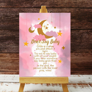 Don't say baby Twinkle Twinkle Little Star Pink Poster