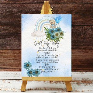 Don't say baby we can bearly wait boho rainbow poster