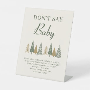 Don't Say Baby Winter Baby Shower Game Pedestal Sign