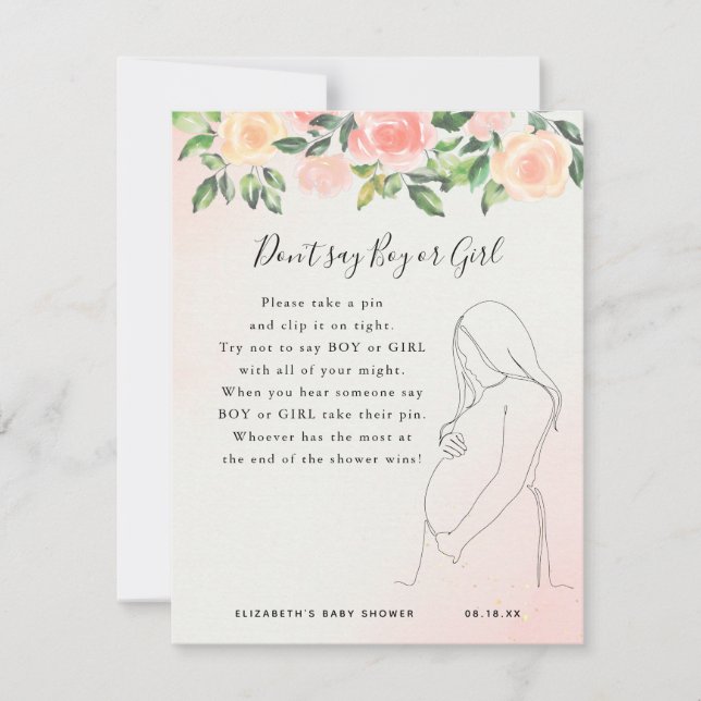 Don't Say Boy Or Girl | Baby Shower Game (Front)