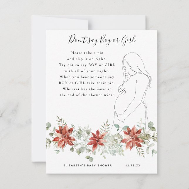 Don't Say Boy Or Girl | Baby Shower Game (Front)