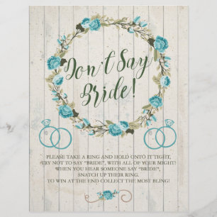 Don't Say Bride! Bridal Shower Game Flyer