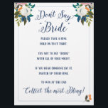 Don't Say Bride Bridal Shower Game Flyer<br><div class="desc">Romantic painted florals bridal shower game "Dont Say 'Bride' Game"

The gorgeous painted florals are by Create the Cut. Find them on Creative Market https://crmrkt.com/7WdAX,  Etsy https://www.etsy.com/shop/CreateTheCut,  and 
www.createthecut.com</div>
