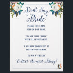 Don't Say Bride Bridal Shower Game Flyer<br><div class="desc">Romantic painted florals bridal shower game "Dont Say 'Bride' Game"

The gorgeous painted florals are by Create the Cut. Find them on Creative Market https://crmrkt.com/7WdAX,  Etsy https://www.etsy.com/shop/CreateTheCut,  and 
www.createthecut.com</div>