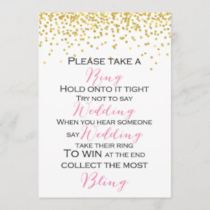 Don't Say Wedding Game 5x7" Sign Invitation