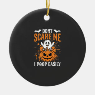 Don't Scare Me Halloween Ghost Pumpkin Design Ceramic Tree Decoration