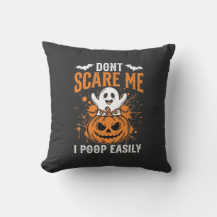 Don't Scare Me Halloween Ghost Pumpkin Design Cushion