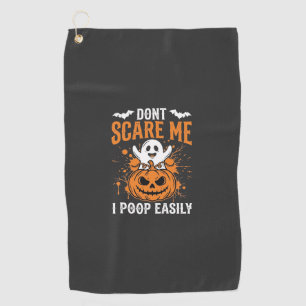 Don't Scare Me Halloween Ghost Pumpkin Design Golf Towel