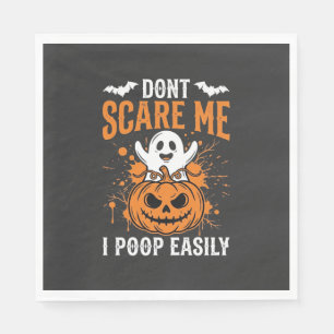 Don't Scare Me Halloween Ghost Pumpkin Design Napkin