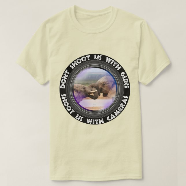 Don't Shoot Us Elephant Tug of War T-Shirt (Design Front)
