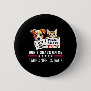 Don't Snack On Me Funny Cats Dogs 6 Cm Round Badge