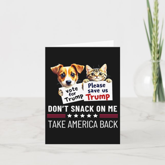 Don't Snack On Me Funny Cats Dogs  Card (Front)