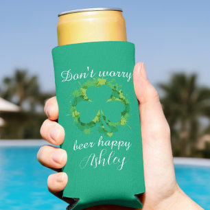 Don't sorry luckydrink Personalised st paddy's day Seltzer Can Cooler