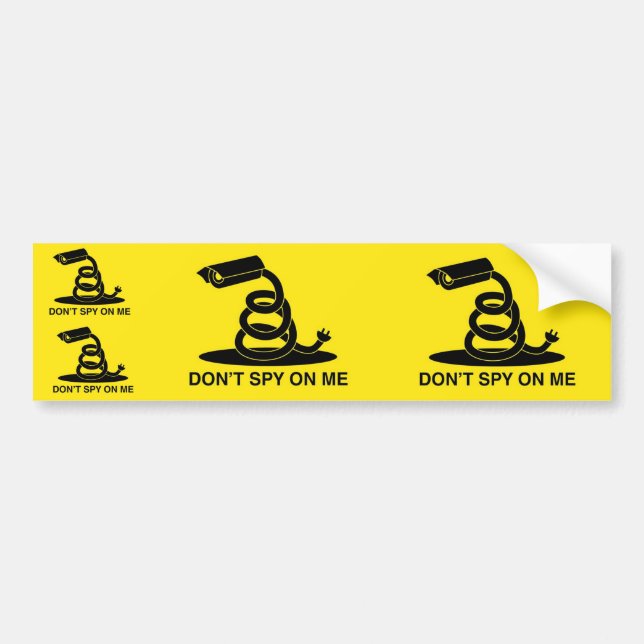 Don't Spy On Me Gadsden Flag Bumper Sticker (Front)