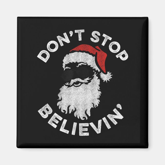 Don't Stop Believin' Cool Shades Santa  Magnet (Front)