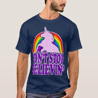 Dont Stop Believin in Unicorns Vintage Distressed T-Shirt
