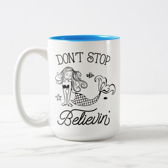 Don't Stop Believin' Mermaid Mug (Left)