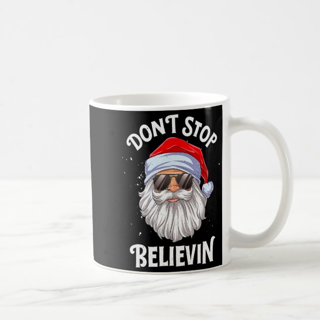 Dont Stop Believin Santa Christmas Boys Kids _1  Coffee Mug (Right)