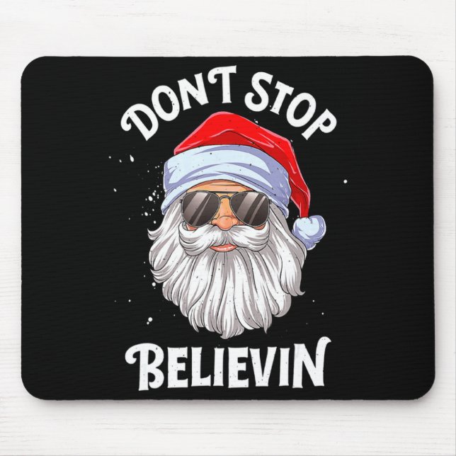 Dont Stop Believin Santa Christmas Boys Kids _1  Mouse Mat (Front)