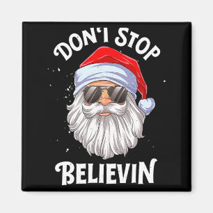 Dont Stop Believin Santa Christmas Boys Kids Magnet