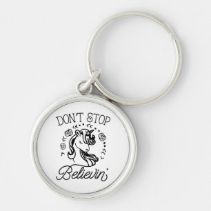 Don't Stop Believin' Unicorn Keychain