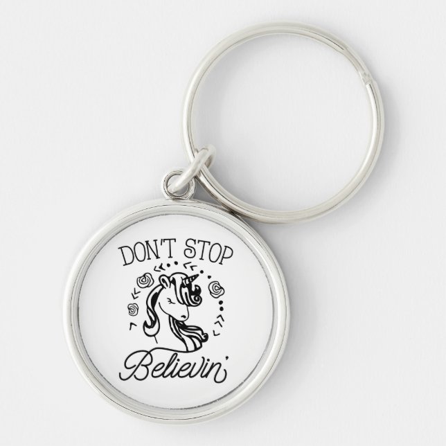 Don't Stop Believin' Unicorn Keychain (Front)
