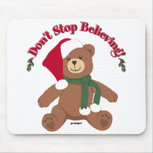 Don't Stop Believing! Christmas Bear Mouse Mat