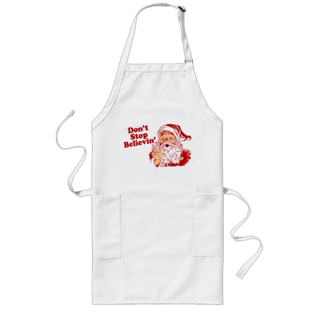 Dont Stop Believing Christmas Long Apron (Front)