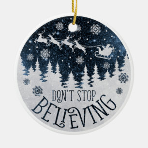 Don't Stop Believing Double Sided Ceramic Tree Decoration