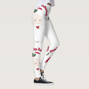 Don't Stop Believing Vintage Santa Leggings