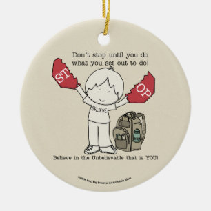 Don't Stop Ceramic Tree Decoration