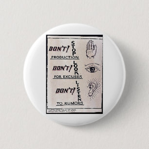 Dont' Stop Production, Don't Stop For Excuses, Don 6 Cm Round Badge