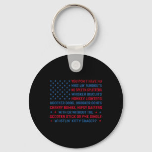 Don't Stop Retrieving Golden Retriever 4th Of July Key Ring