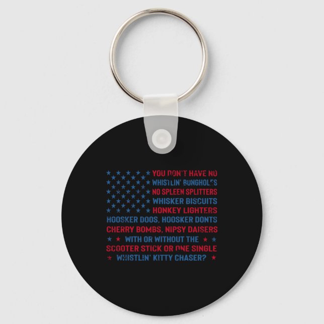 Don't Stop Retrieving Golden Retriever 4th Of July Key Ring (Front)