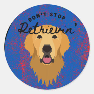"Don't Stop Retrieving" Sticker in Blue