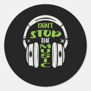 Dont stop the Music DJ Headphones Musician Classic Round Sticker
