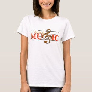 Don't Stop The Music Orange Accent Ladies T-shirt