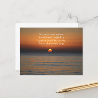 Don't Stress About Tomorrow Motivational Postcard 
