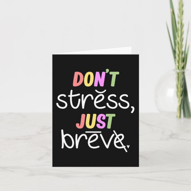 Don't Stress Dyslexia Awareness Disability Therapi Card (Front)