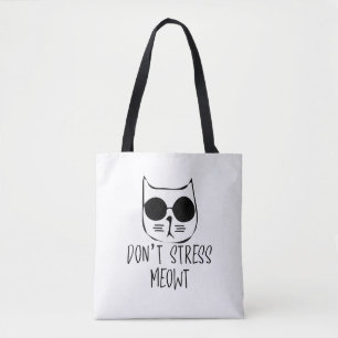 dont stress meow motivational cat design  tote bag