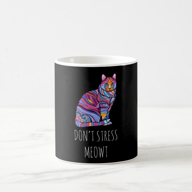 Don't Stress Meowt - Funny Cat Kitten Coffee Mug (Center)